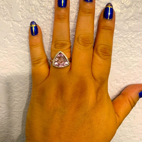 925 silver pink/lavender statement ring - Picture 2 of 6